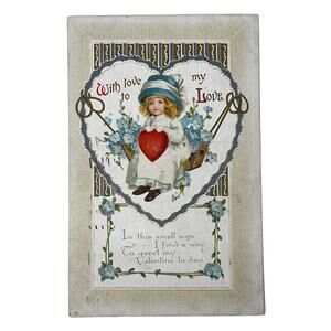 Valentine Postcard Embossed 1915 Postmark Series 1509 IARCO Germany Antique